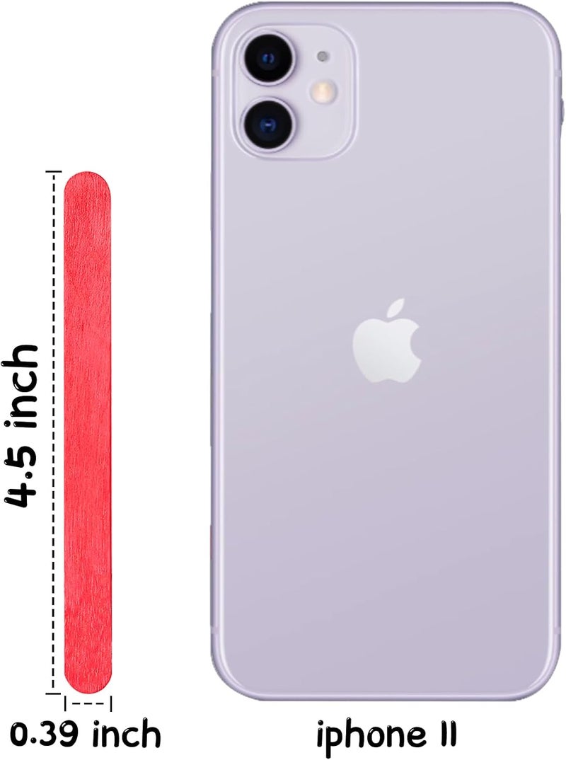 WISYOK 240 Pcs Red Popsicle Sticks for Crafts, 4.5 Inch Christmas Wooden Craft Sticks, Ice Cream Sticks, Christmas Valentines Day Crafts, Great for DIY Creative Designs and Children Education - Image 2